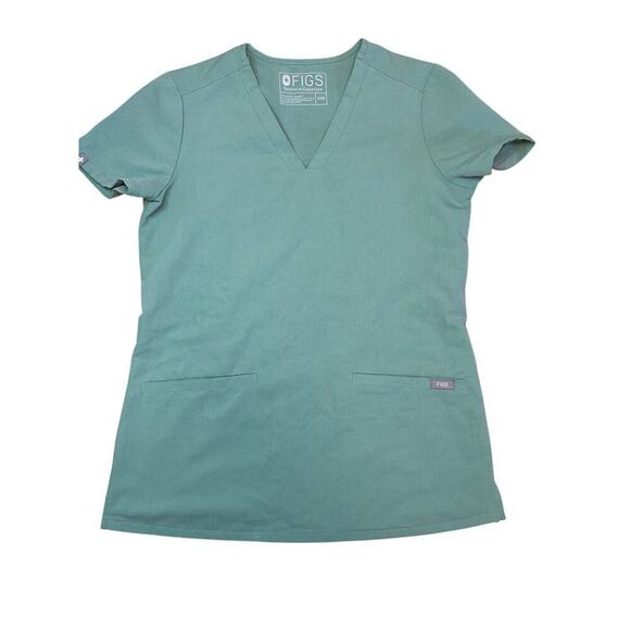 Figs Tops - Figs Casma Three-Pocket Scrub Top (JADE)
